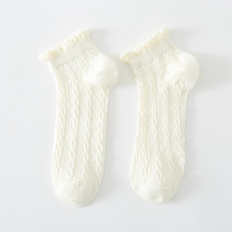 5/10 Paar Bequeme Lässige und Vielseitige Frühling- und Sommersocken: Lässige Damen Kurzsocken Niedliche Netzspitze Atmungsaktiv Niedrig geschnitten Kurze Socken