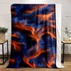 Flowing, Wavy Lines Merging Orange and Blue Hues with a Textured Effect. for All Seasons Blanket Lunch Break Throw Gift
