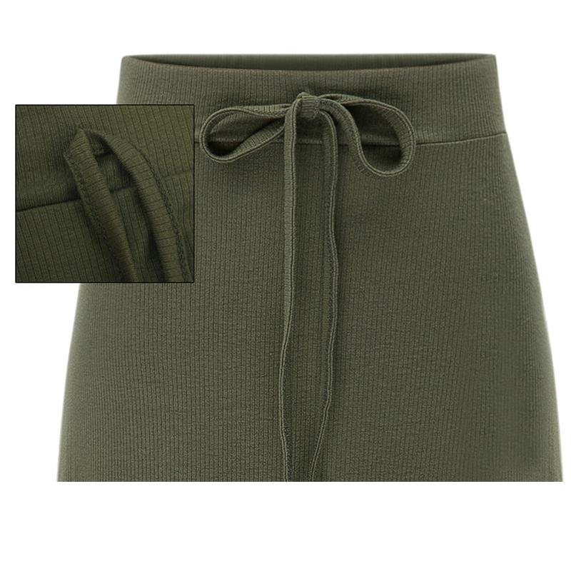 Knitted Skirt Ladies Fashion Elegant High Waist Slit A-Line Stretch Oversized Skirts