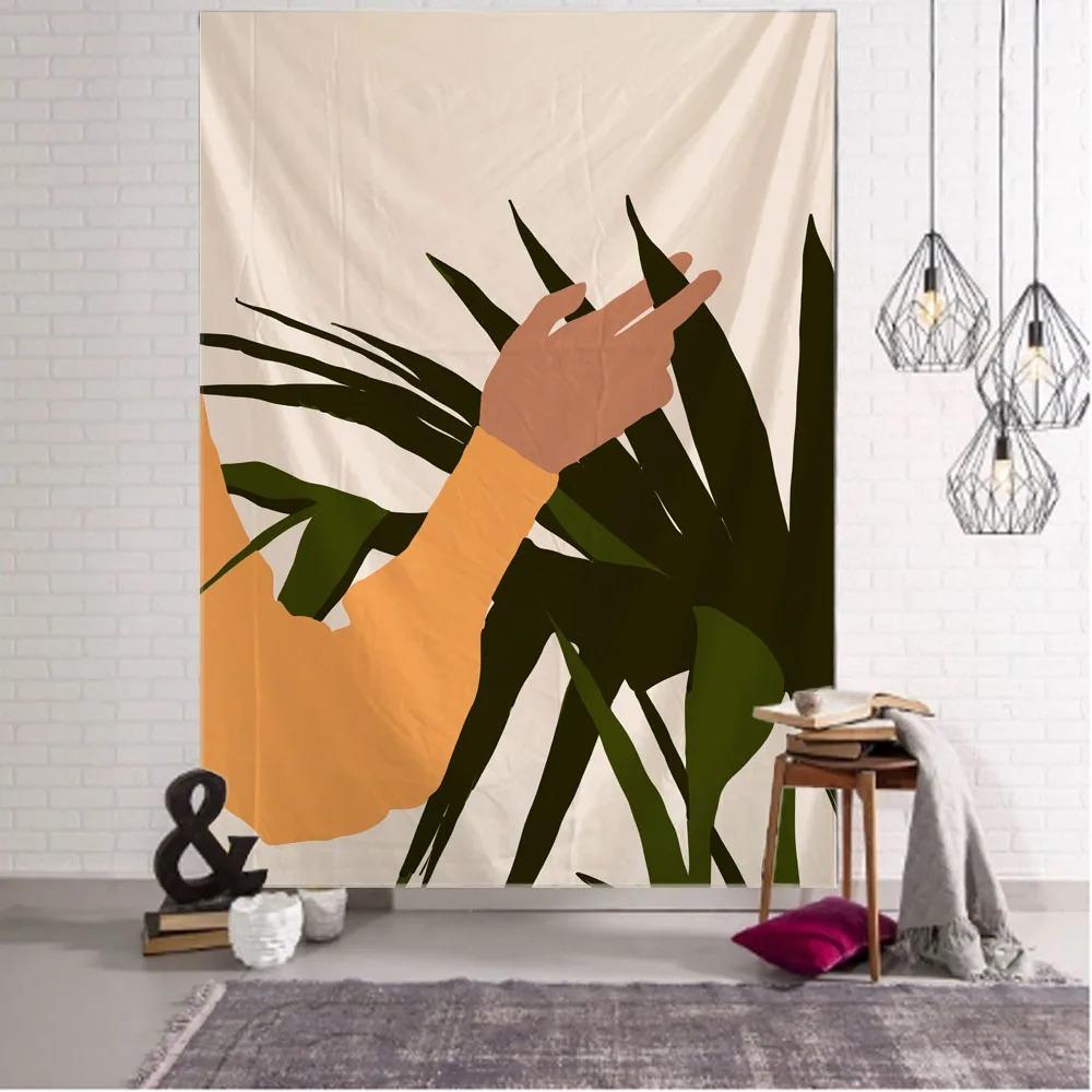 Abstract Character Plant Flower Tapestry Office Living Room Tapestry Home Wall Decoration Tapestry