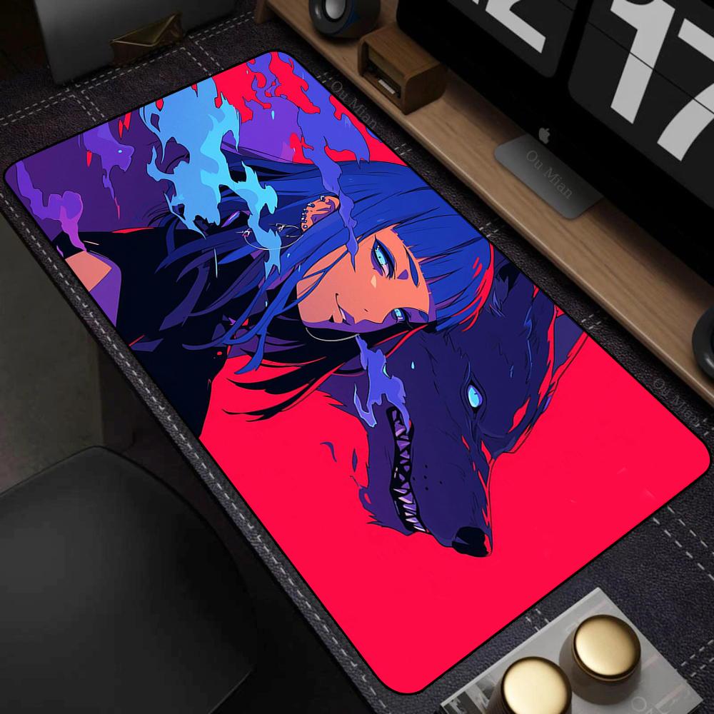 Anime Cool Girl Desk Mat NonSlip Large Gaming Mouse Pad Waterproof Keyboard Pad for Gamer Office Decor