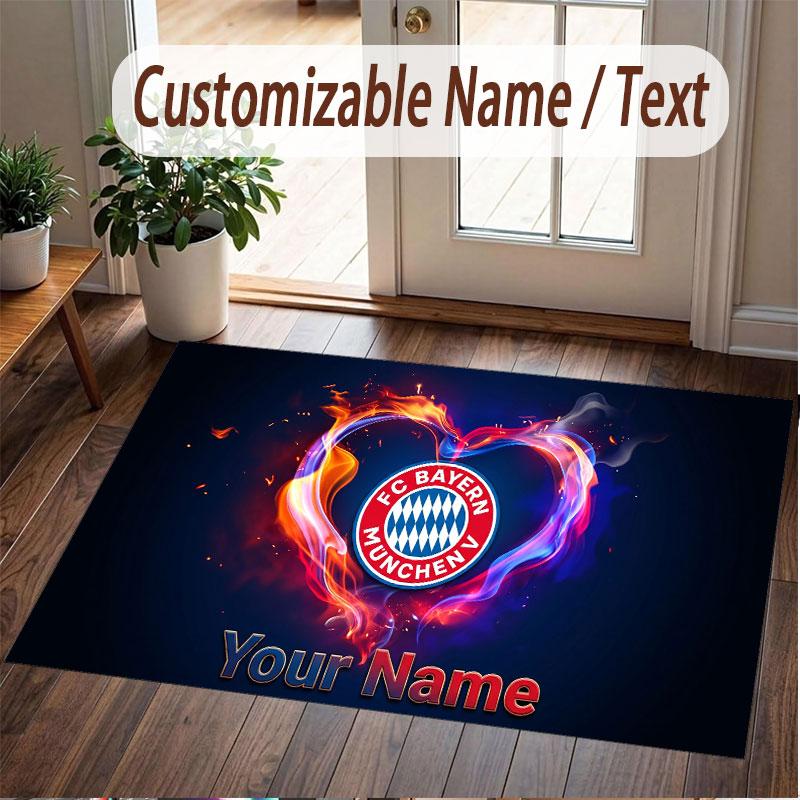 Custom Rug Bayern Munich Pattern Print Name Text Soft Non‑Slip Floor Carpet for Home Indoor Decoration