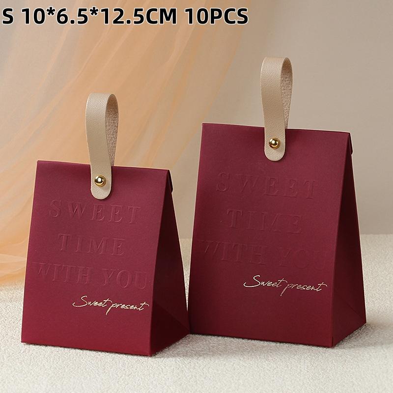 10 יחידות קופסת מתנה יצירתית ניידת קופסת נייר לממתקים לחתונה אריזות למסיבה קופסת נייר