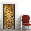 1Pcs Floral Design Wallpaper Self Adhesive Door Mural Removable Vinyl Home Decor Art Decal Wooden Scenery Wall Poster Stickers Porte deursticker