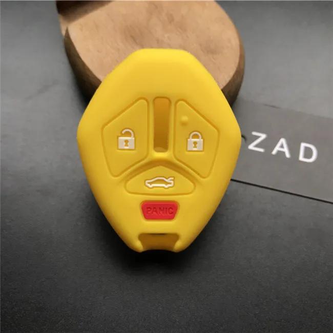ZAD Silicone Rubber Car Key Cover Case for Mitsubishi Lancer Evolution Remote Key Chain Cover 3+1 4 Buttons Key
