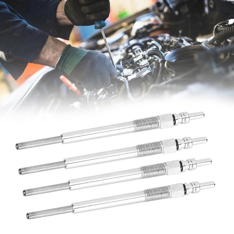 Upgrades Iron Glow Plugs Set easy installs Glow Plugs Vehicle Preheat Accessory for Fuels Efficiency Engine Wear Reduction