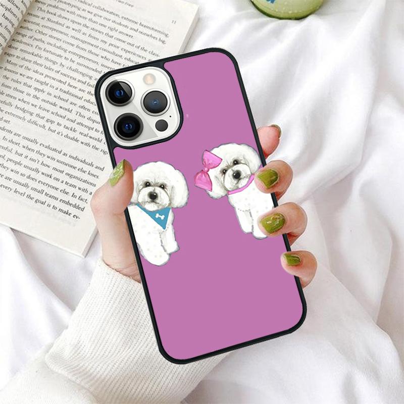Cute Cartoon Bichon Frise Celular Mobile Phone Cases For iPhone 17 Air 16 15 14 12 13 11 Pro MAX Plus SE2020 Coque Fundas