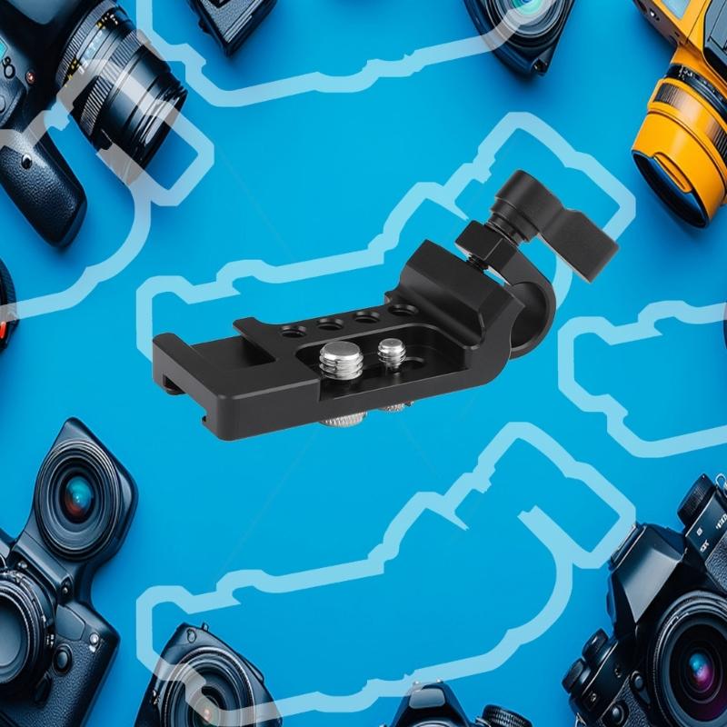 1 Set Photography Mounting Board 15mm Pipe Clamp Secure Camera Plate Multiple Thread Holes Aluminum Construction