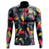 Lattice Pattern Cycling Jersey Men's Mountain Bike Wear 2023 Summer Cycling Clothing Long Bicycle Cycling Shirts Breathable Jacket Ropa Ciclismo