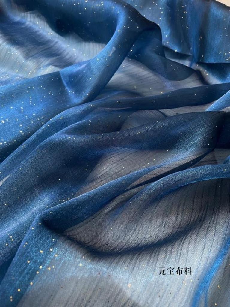 Soft Glitter Starry Sky Organza Fabric By The Meter for DIY Decoration Clothing Skirts Dresses Sewing Shiny Cloth Sequined