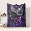 Purple Dragon Flannel Blanket Throw Blanket Soft Warm Sofa Bed Camping Home Decor Unique Christmas Gift Cs92223
