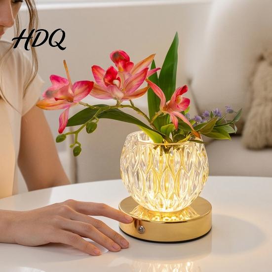 Romantische Atmosphäre Beleuchtung Blume Tischlampe 3 Farben Orchidee Nachtlicht Wiederaufladbar Kabellos Touch-Dimmbar Künstlich Beruhigendes Schlafhilfe Licht LED