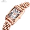 Nischen-Luxus-Retro-Uhr Damen-Quadratischer Stil Kleine Zifferblatt-Uhr Damen