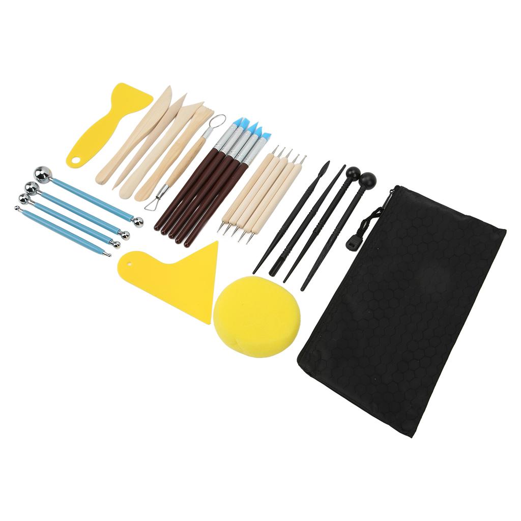 27 Pcs Clay Tools Multipurpose DIY Pottery Clay Crafts Polishing Engraving Tool Set for Modeling