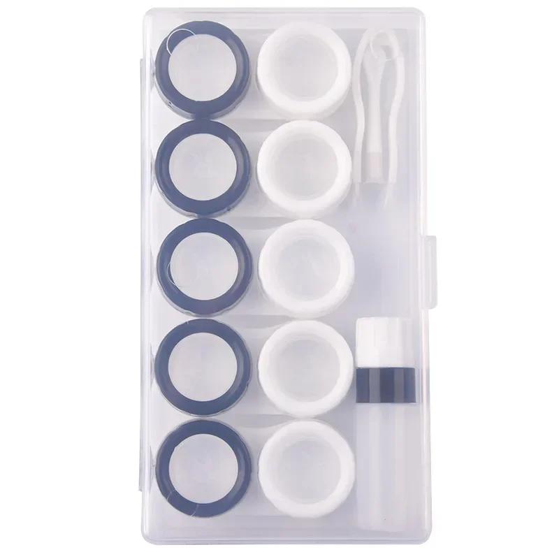 5 Pairs Contact Lens Case Eye Contact Lens Box Women Travel Contact Lenses Case Soak Container Lenses Box for Beauty Pupil