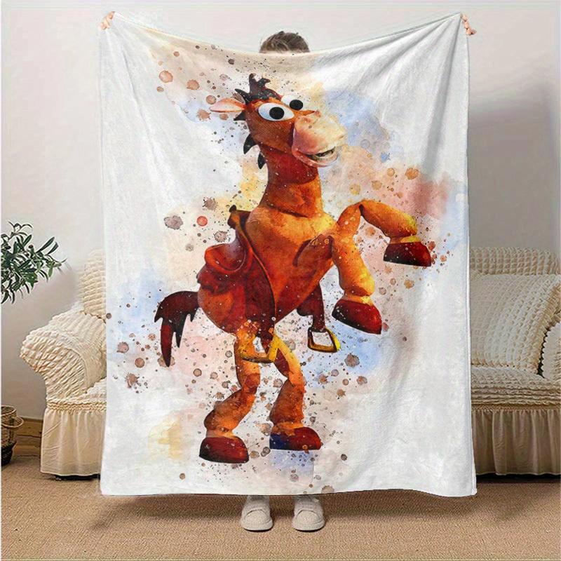 1pc,"Home Decorative Horse Print Blanket Perfect for Sofa, Bedroom, Living Room, Travel , Office Nap