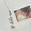 Butterfly Heart Bead Pendant Phone Charm Hangings Rope Cute Phone Chain Strap Bag Decoration Lanyard Keychain Accessory