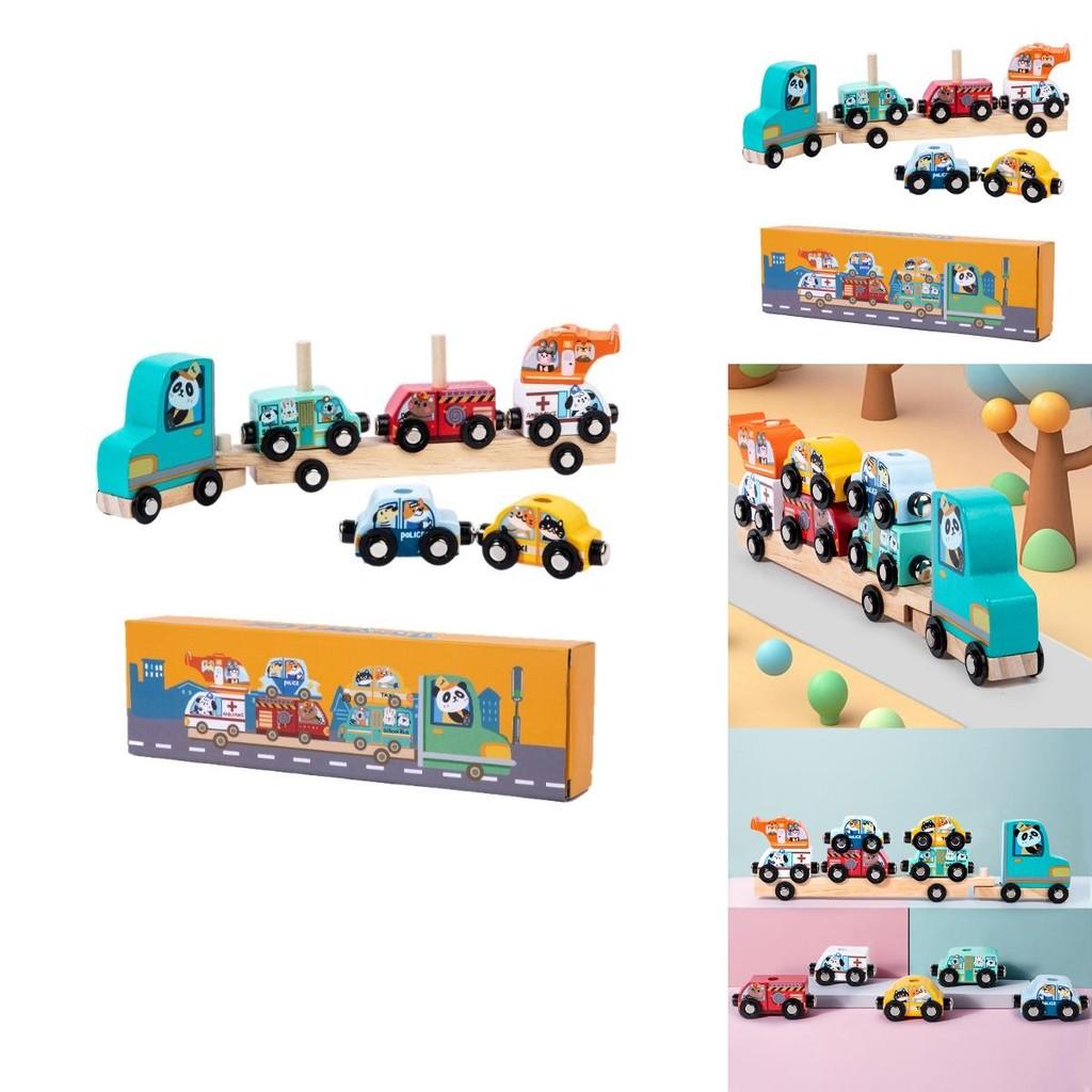 Wooden Animal Pattern Magnetic Car Building Block Children Puzzle Toy Set For Early Education And Cognitive Development