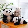 New Cartoon Backpack Panda Plush Toy Cute Flower Flowers Seven-cell Panda Comfort Doll Birthday Gift Girl