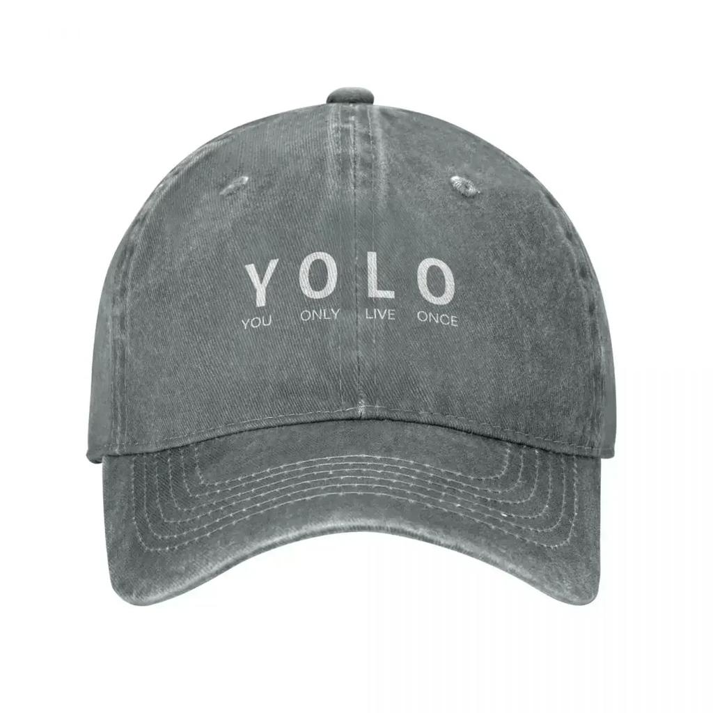 YOLO (You Only Live Once) White Simple Baseball Cap luxury caps Kids Hat Golf Wear Unisexs Womens