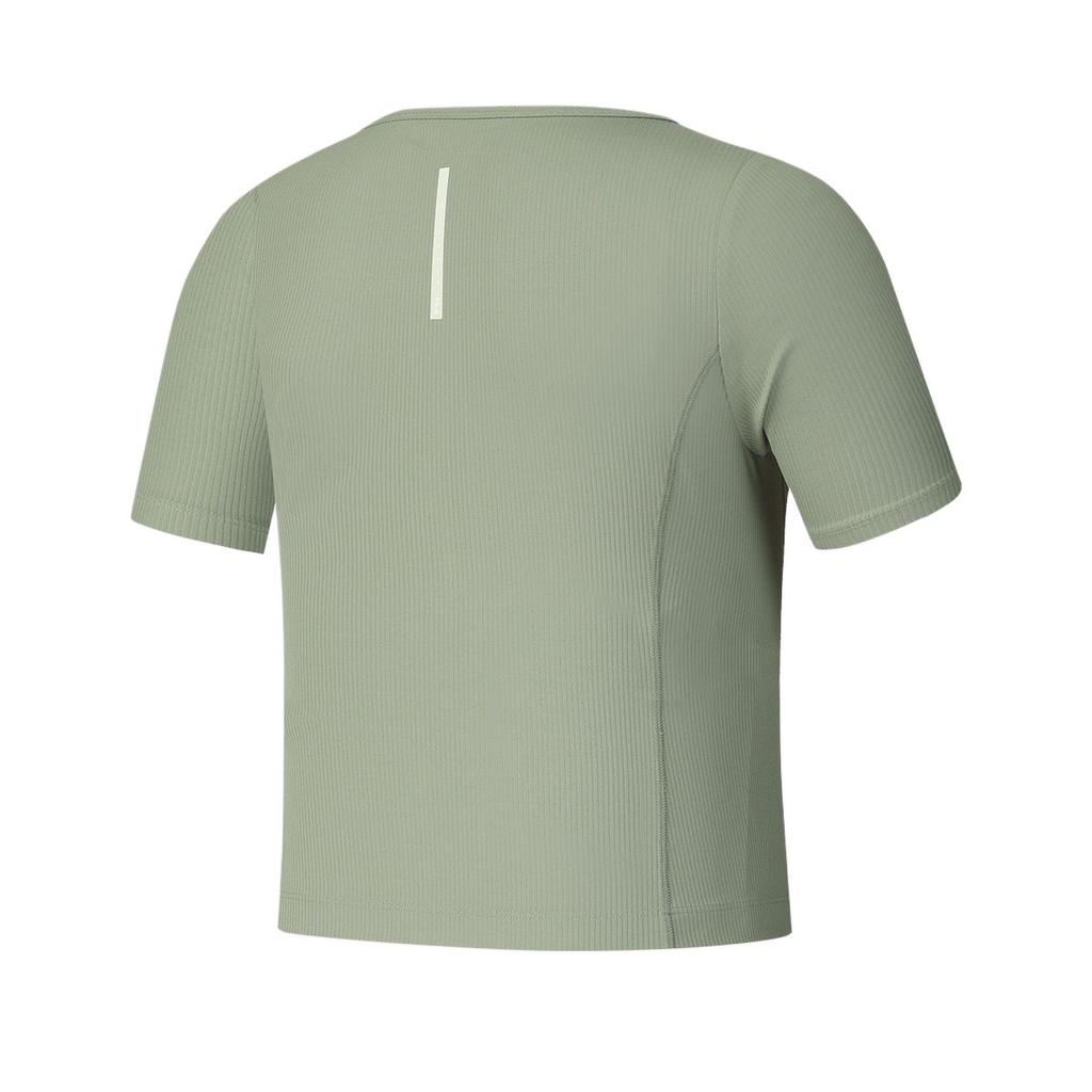 Fila Fitness Athletics Casual Fashion Comfortable Slim Fit Short Sleeve T-Shirt Women Tops Gray Army-Green A11W531113F-KK