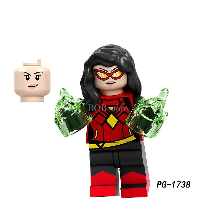 Minifigures Superhero Building Blocks Figurine Hulk Spider-Woman Toy