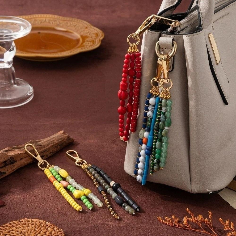 DIY Handmade Bead Keychain Hanging Decoration Car Key Ring Fashion Bag Keychain  Jewelry Gift