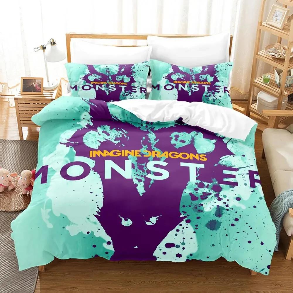 Imagine Dragons Single Double 3D Printed Bedding Set For Boys Bedroom Queen King Size Quilt Cover Pillowcase