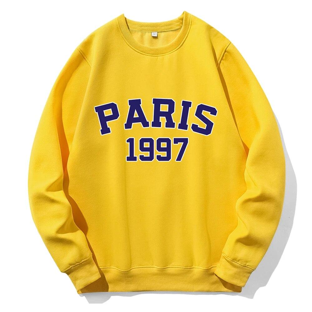 

Париж 1997 года, толстовки с принтом Street City, модные новинки унисекс, классическая трендовая одежда, свободная флисовая толстовка большого размера S