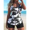 Women's Tankini Swimsuit Set with Straps
