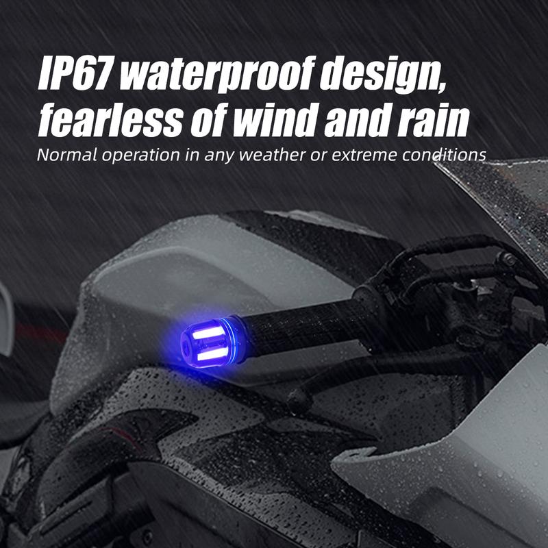 2PCS LED Turn Signal For Motorcycle Handlebar Handle Bar End Blinker Waterproof 12-24V Modification Decorative Light