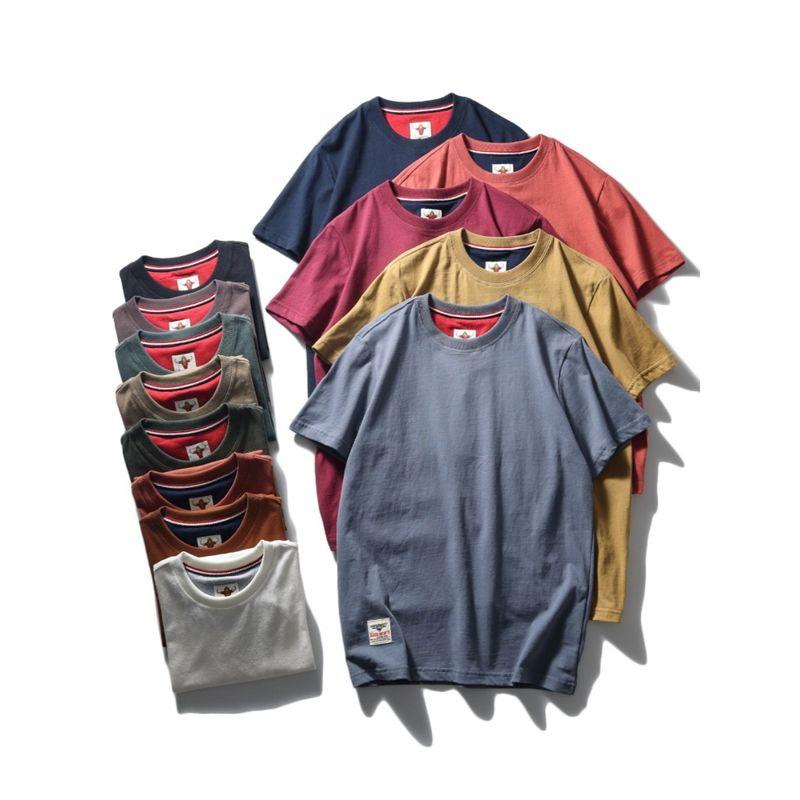 Heavy Weight Pure Color Export Export Men Short Sleeve T-Shirt