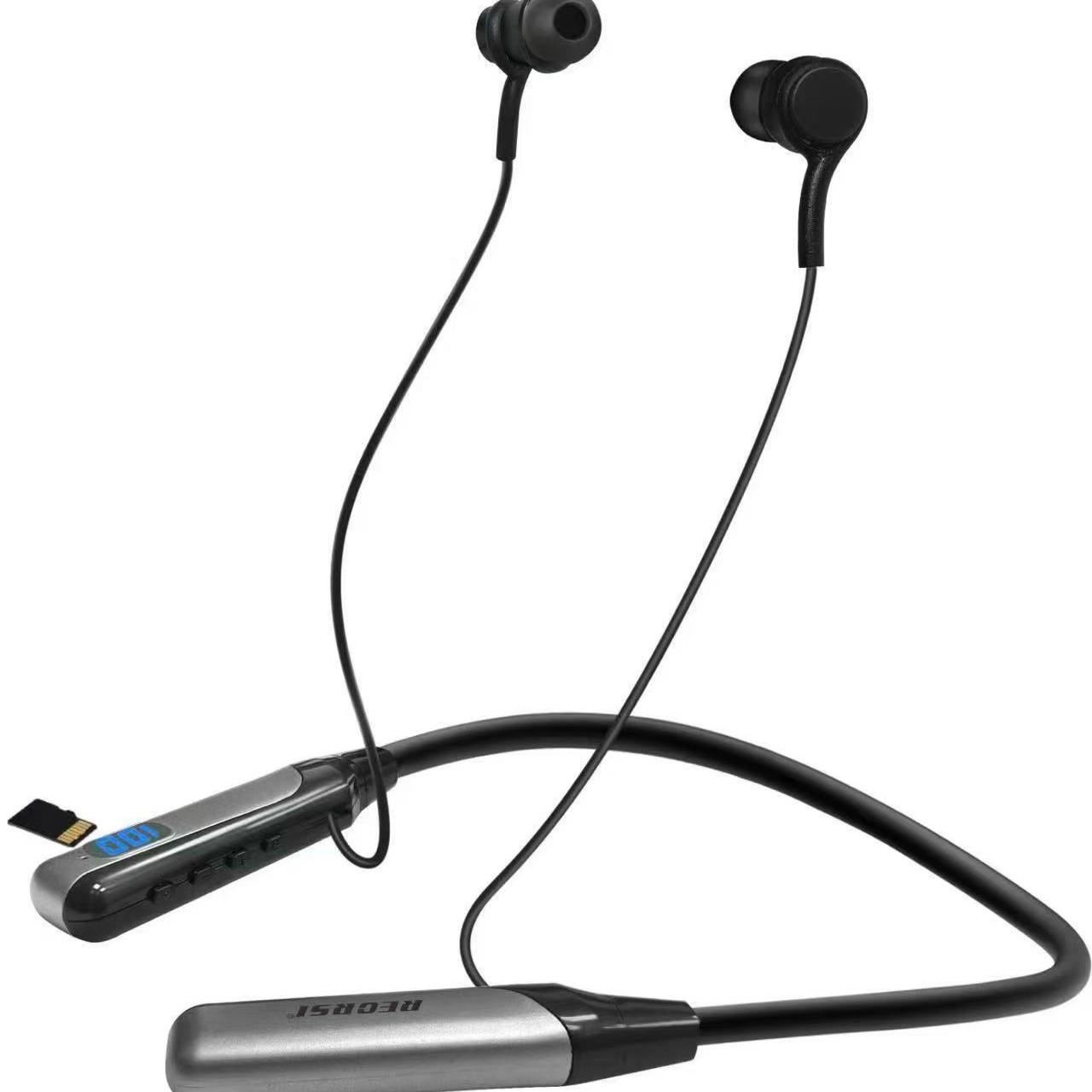 

Wireless In-Ear Bluetooth Neckband Headset with Long Standby & Noise Reduction, Compatible with Apple & Huawei срібло сірий колір