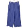 loro piana FA11275 Blue Linen 100% High-Waisted Tucked Wide Pants Bottoms 40 blueUsed