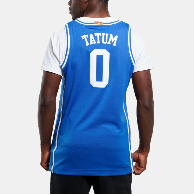 Nike Dri-Fit College Basketball Jersey With Letter Print Design Men Tops Royal-Blue DN9236-480