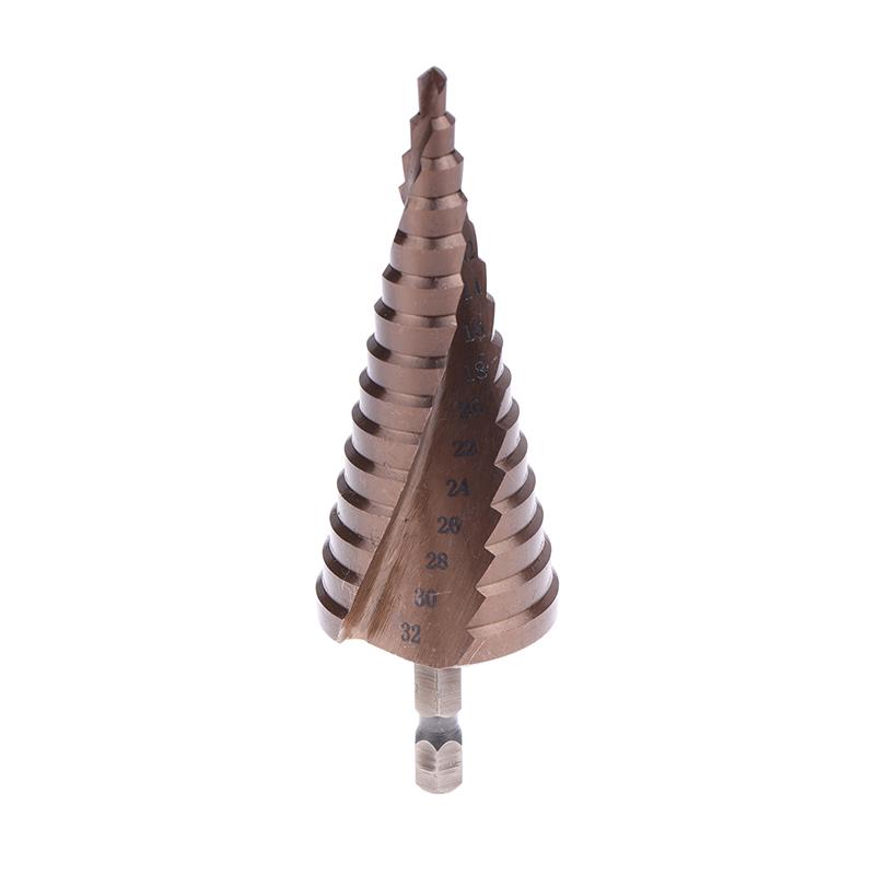 4-12/4-20/4-32Mm Spiral Groove Step Drill Bit M35 Cobalt Step Drill Bit Metal Taper Drill Hss Titanium-Coated Drill Bit