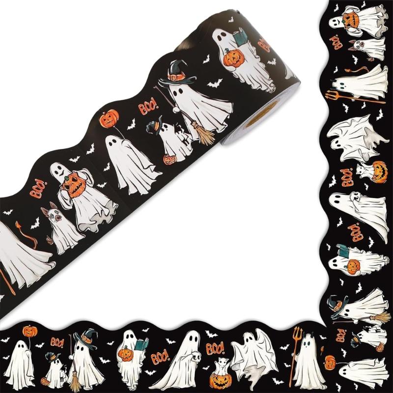 

59ft Bulletin Board Borders Halloween Themed Border Trim Wall Sticker for School Office Whiteboard Chalkboard Decoration 1