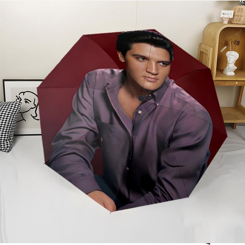 Elvis Fashionable Automatic Opening/Closing Folding Umbrella. Portable and Foldable, Ideal for Gift, Travel, and Daily Use.