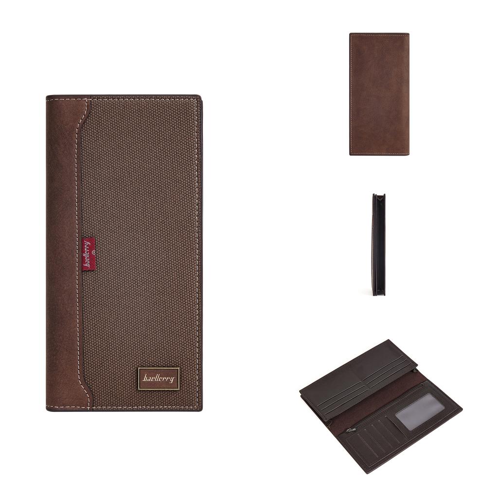 New wallet men's long, European and American anti-theft brush business multi-card wallet zipper change bag