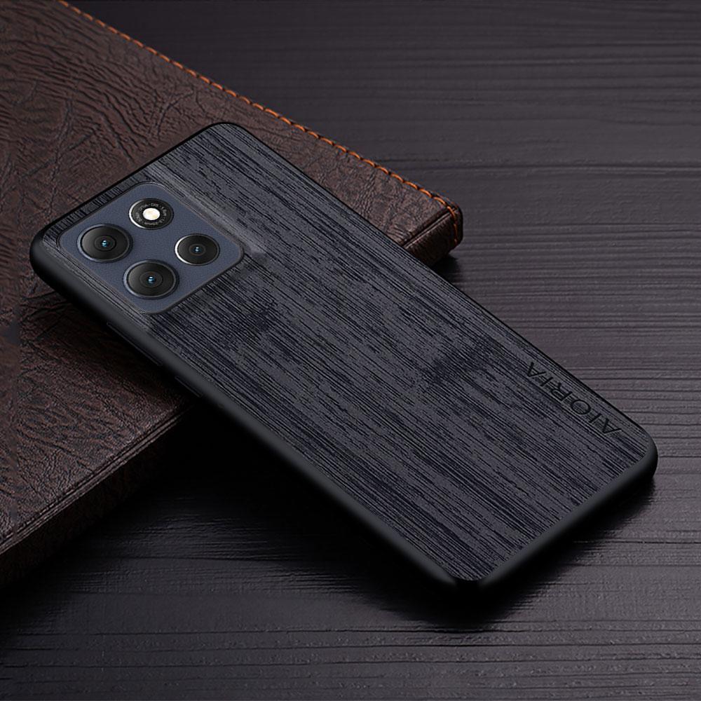 Custodia per Motorola Moto G86 G56 Power Motivo Legno di Bambù Copertura in Pelle per Telefono Lusso Coque per Custodia Moto G86 Capa