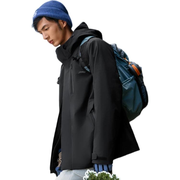 Li Ning Outdoor CF Shell Three-In-One Fleece Lined Warm Water-Resistant Sports Windbreaker Jacket Men jackets AWBV113-3