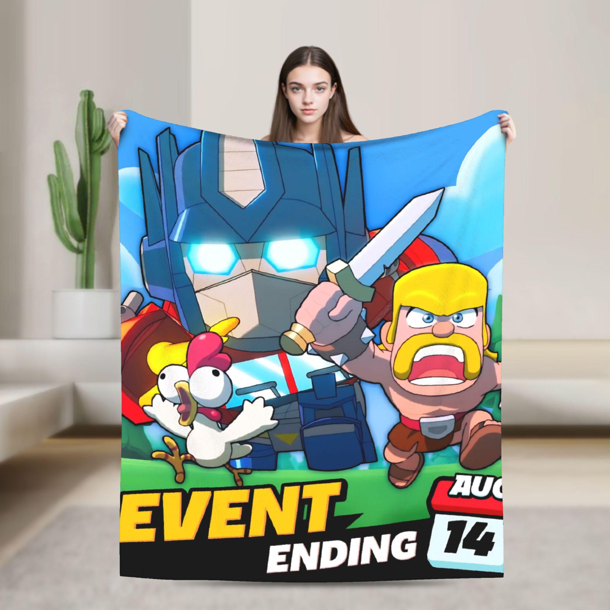 Squad Busters Game Flannel Blankets Soft Throw Blanket for Living Room Airplane Travel Pattern Bedspread Sofa Bed Cover 75X95CM