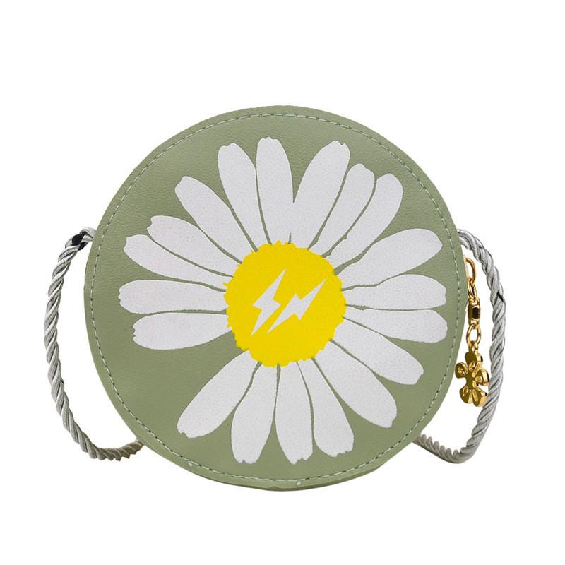 

Daisy Round Fashion Kids Shoulder Bag Super Cute Girl Crossbody Bag Daily Style зелений