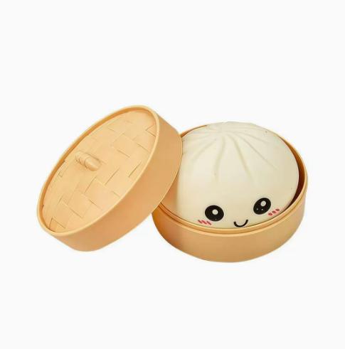 New In Stock Decompression Color Smiling Face Simulation Steamed Bun Squeezing Music Cute Impressions Quick Rebound Food