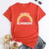 Summer YOU ARE MY SUNSHINE Rainbow Printed Cotton Loose Round Neck Women's Short Sleeved T-Shirts Women’s