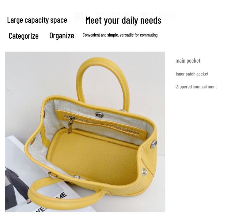 2025 Cowhide Leather Crossbody Mini Tote – Versatile Women's Spring/Summer Bag