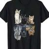 Cat Reflection Mirror Lion Cheetah Tiger T Shirt 1pc 100 Cotton Vintage Unisex Soft Graphic Comfortable Homme Streetwear