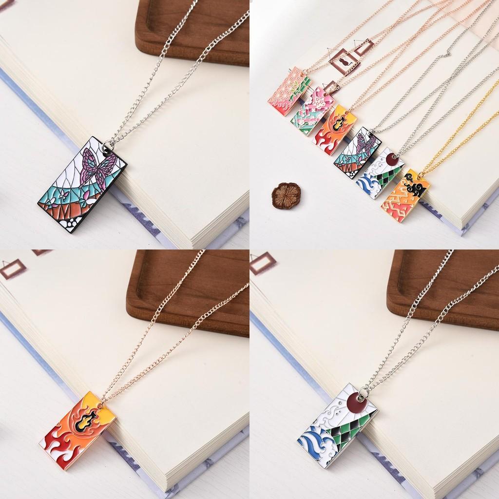Demon Slayer Anhänger Halskette mit Zinklegierungskette für Männer Frauen