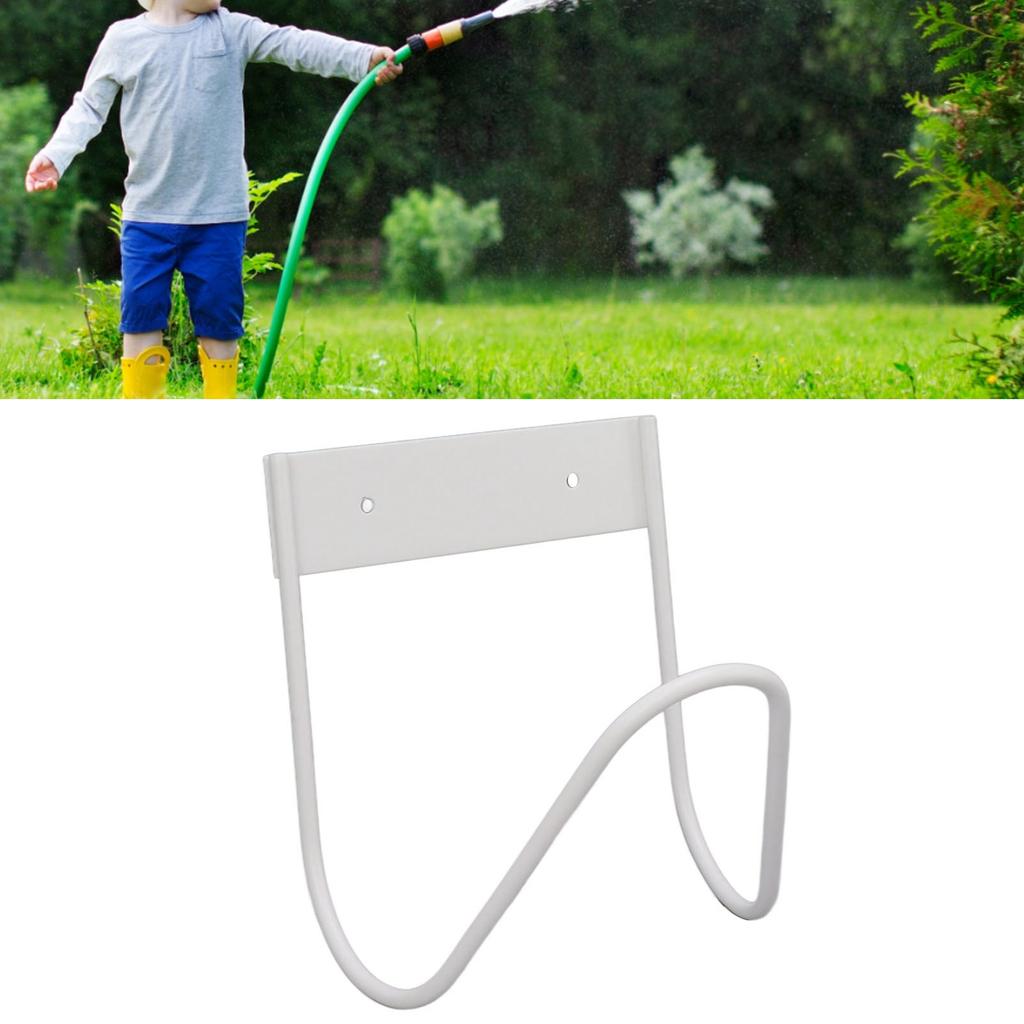 Garden Hose Holder 304 Stainless Steel Wall Mount Heave Duty Water Hose Hook Hanger for Outside Yard White