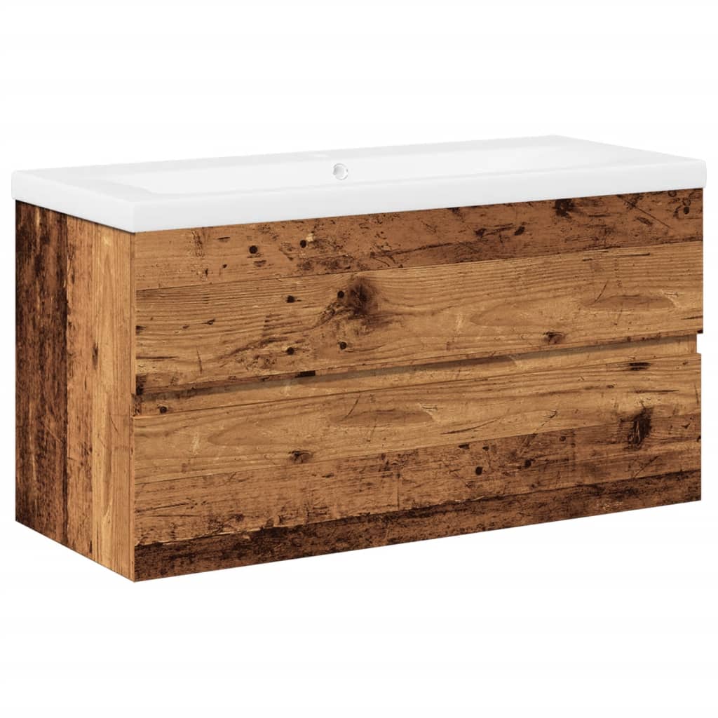Vidaxl Szafka Z Umywalką, Stare Drewno, 91X39,5X49 Cm